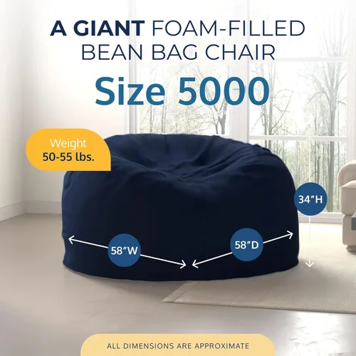 Vista 67 de ULTIMATE SACK Sillón tipo puf de 5 pies, puf de gran tamaño para adultos, cómodo sillón tipo puf, sofá tipo puf para tumbarse, sofá tipo puf