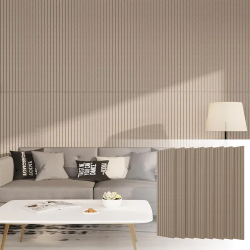 Vista 11 de Paquete de 4 paneles acústicos de 48 x 12 x 0.4 pulgadas, paneles de pared grandes insonorizados, paneles autoadhesivos a prueba de sonido