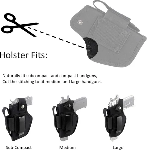 Vista 2 de Depring Funda de transporte oculta IWB OWB con ranura para cargador para mano derecha e izquierda se adapta a pistolas subcompactas a grandes
