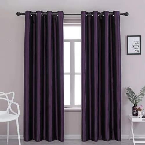 Vista 40 de GYROHOME Cortinas opacas de seda sintética con forro negro, cortinas sólidas para tratamiento de ventanas para dormitorio, sala de estar
