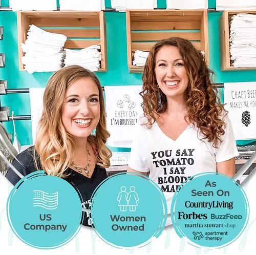 Vista 5 de Cute Women's Screen Printed Crew Neck Tee, Shirts With Sayings, Dusty Blue or Olive