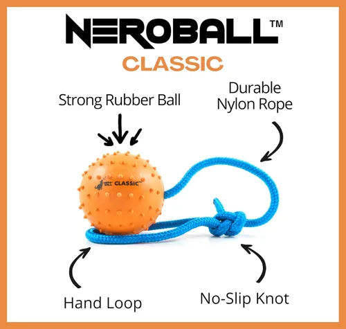 Vista 2 de The Nero Ball Classic TM - K-9 Bola en una cuerda Recompensa y ejercicio juguete - Policía K-9 - Schutzhund