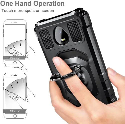 Vista 6 de WDHD Funda para Schok Volt SV55 con protector de pantalla de vidrio templado (cobertura máxima), protección de cuerpo completo grado militar, funda