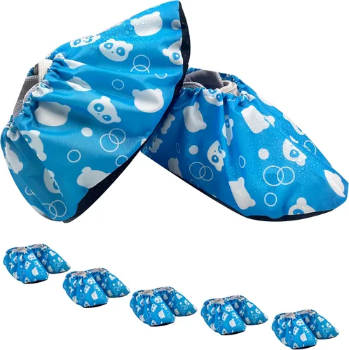Vista 7 de 5 pares de fundas para zapatos para niños, reutilizables, antideslizantes, lavables, a prueba de polvo, duraderas, cubiertas para botas impermeables