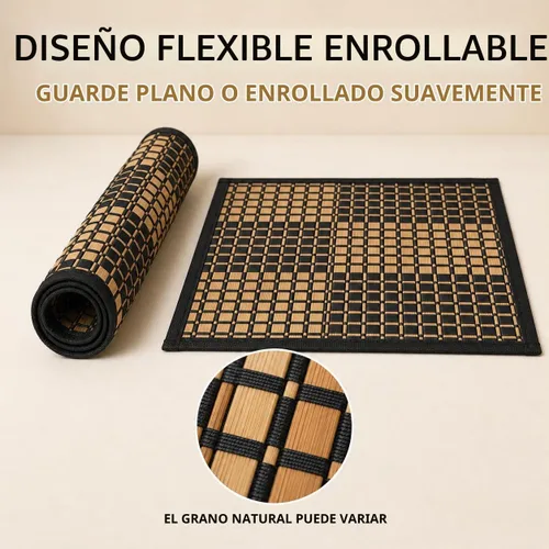 Vista 7 de Manteles individuales de bambú para mesa de comedor