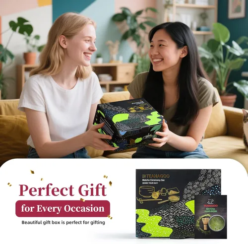 Vista 6 de TEANAGOO 7 piezas juego de batidor matcha, juego de matcha para ceremonia, juego de matcha Junware-Azul, juego de té matcha para hacer