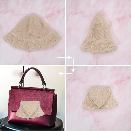Vista 3 de Eigso Womens Mesh Woven Bucket Hats Summer Outdoor Beach Straw Bucket Hat for Woman Packable Beach Hat