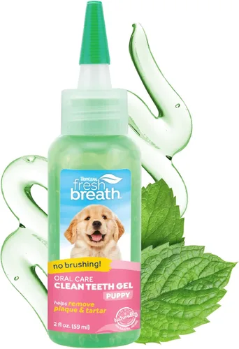 TropiClean - Pasta de dientes para perros con aliento fresco, para limpieza de dientes, refrescante del aliento, gel fácil de usar para remover