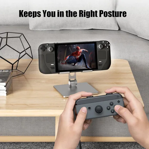 Vista 6 de Soporte para cubierta de vapor de válvula base plegable ajustable multiángulos con base gruesa para accesorios de cubierta de vapor plata