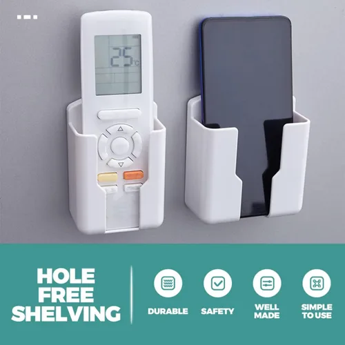 Vista 7 de ULTECHNOVO Soporte de control remoto - 3 unids Soporte de rack de control remoto Soporte de pared Soporte de teléfono Blanco Caja de almacenamiento