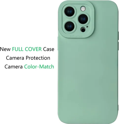 Vista 2 de LOOKSEVEN Funda para iPhone 13 Pro Max, funda trasera de goma TPU de silicona verde compatible con iPhone 13 Pro Max (6.7 pulgadas)