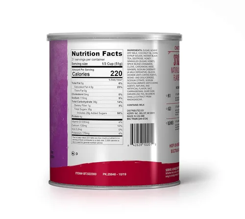 Vista 6 de Big Train Mezcla de Té Chai Latte Instantáneo en Polvo Especiado, Té Negro Especiado con Leche, 56 Onzas