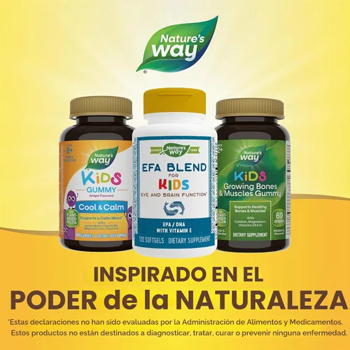 Vista 6 de Nature's Way EFA Blend para niños, cápsulas blandas para mayores de 5 años