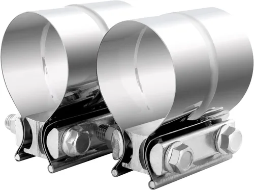 Vista 9 de Abrazadera de escape de 2.0 pulgadas, acoplador de manguito de abrazadera de banda de escape de acero inoxidable (1 unidad)