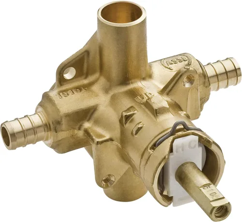 Moen Válvula de ducha de equilibrio de presión de latón Posi-Temp 2580, conexión PEX del anillo de la encrespadura de 1/2 pulgada
