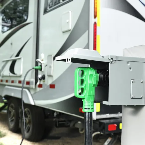 Vista 2 de RVGUARD Enchufe adaptador RV de 30 amperios a 50 amperios, adaptador de corriente eléctrica NEMA TT-30P a NEMA 14-50R