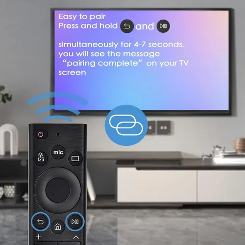 Vista 4 de Control remoto de voz de repuesto para Samsung Smart TV: Compatible con BN59-01385A (Versión solar), para todos los televisores Samsung curvos