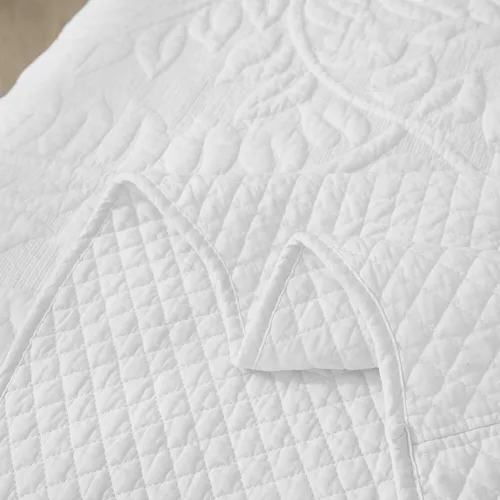 Vista 7 de MarCielo Juego de ropa de cama de 3 piezas, 100 % algodón, juego de colcha de gran tamaño, ligero y bordado, estilo rústico, T0