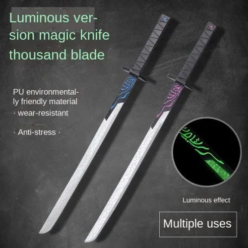 Vista 3 de damdos Accesorio de Halloween para Aqi Killer Siete Espadas Tijeras Cosplay Espadas Luminosas Espadas Luminosas Espuma PU Regalos de Cumpleaños