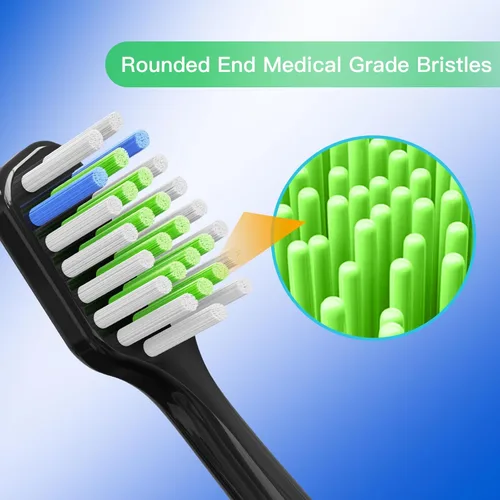 Vista 3 de Cabezales de repuesto para cepillos de dientes compatibles con WaterPik Complete Care 5.0 y 9.0 (WP-861/CC-01), 6 unidades (negro)