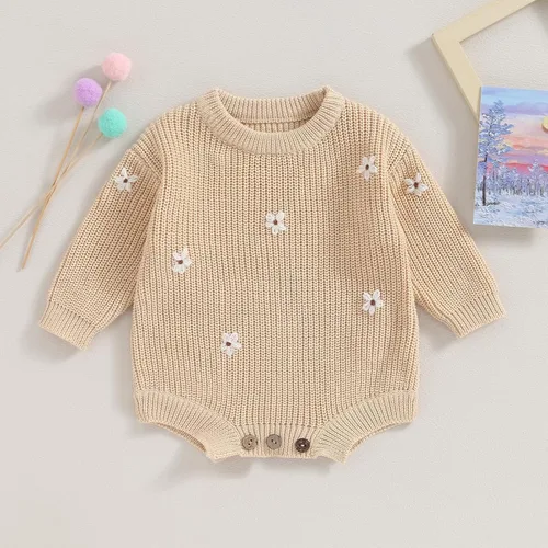 Vista 3 de Douhoow Suéter de punto para bebé, sudadera de punto para bebé, niña, niño, sudadera para otoño e invierno