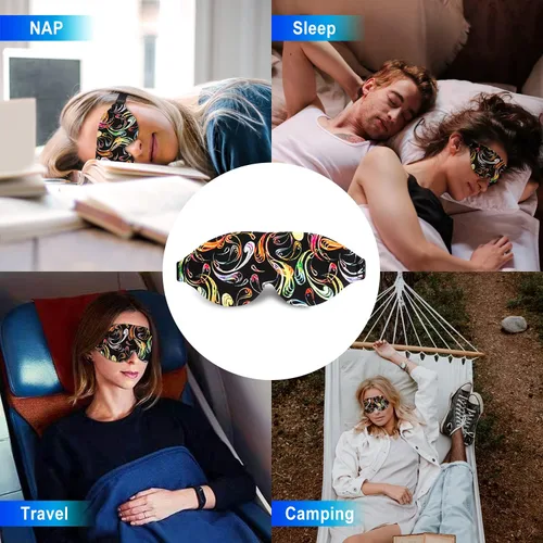 Vista 7 de Máscara para dormir 3D, 100% opaca 3D, antifaz contorneada para dormir, cómoda y súper suave, con correas ajustables para mujeres, hombres, dormir