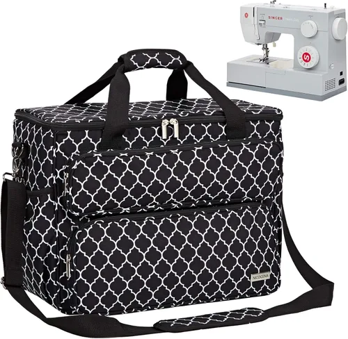 NICOGENA Estuche de transporte para máquina de coser, bolsa de viaje universal con correa para el hombro para cantante, hermano, Janome y