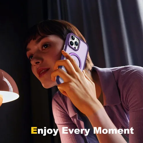 Vista 22 de IKARY Funda para iPhone 14 con soporte magnético oculto, compatible con Magsafe y protección contra caídas de grado militar, a prueba de golpes