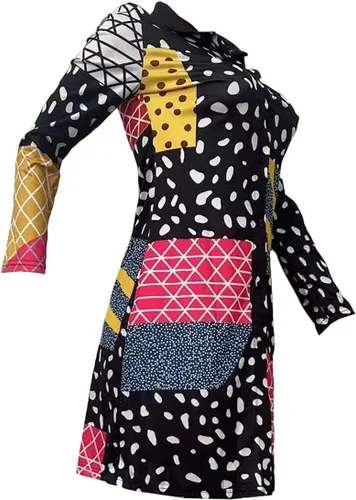 Vista 3 de LKOUS Vestidos formales de otoño para mujer, vestido midi casual con estampado floral