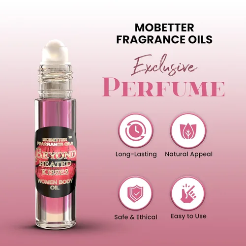 Vista 2 de MOBETTER FRAGRANCE OILS Beyond Heated Kisses - Perfume corporal roll-on para mujer, aroma sin alcohol de larga duración, perfume de aceite corporal