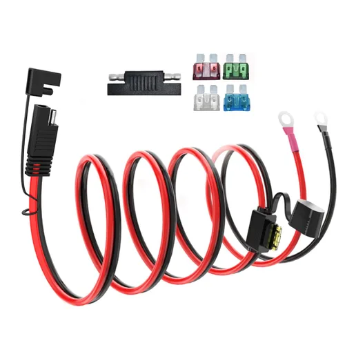 Vista 14 de ELFCULB Cable de Extensión de Enchufe SAE de Puerto de Pared Lateral de Alimentación 10AWG 2FT (0.6m) a Conectores SAE, con Fusible de 10A 15A 20A