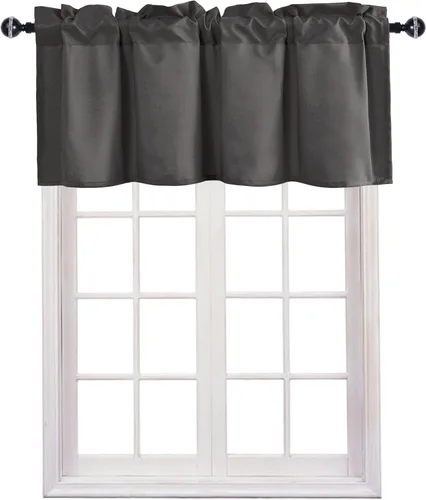 Vista 55 de JIUZHEN Cortinas de cenefa para cocina, cenefas para ventana de sala de estar/sótano, cortinas de ventana de baño, aislamiento térmico, paneles