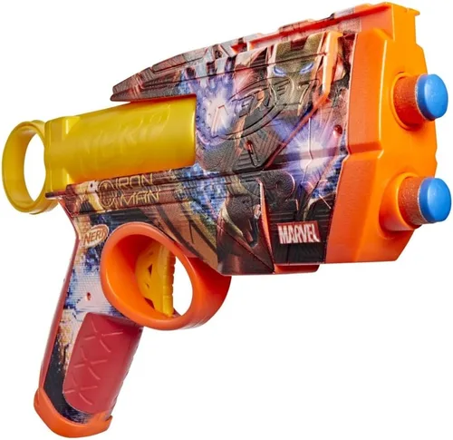 Vista 6 de Nerf Marvel Hulk Dart Blaster 4 dardos de espuma Nerf N1 Diseños inspirados en Hulk Regalos para niños Juguetes y juegos al aire libre