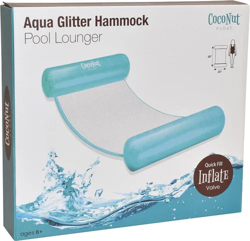 Vista 6 de CocoNut Float Hamaca con purpurina para piscina, tumbonas inflables multiusos para adultos, silla de ejercicio y silla de descanso, versátil