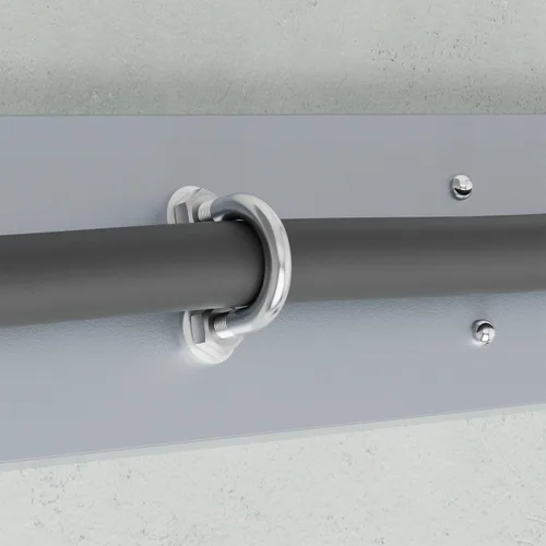 Vista 6 de Pernos en U redondos de acero inoxidable 304 de 3.5 pulgadas de ancho interior 4.57 pulgadas de longitud M8 con tuercas, placa de marco, arandelas