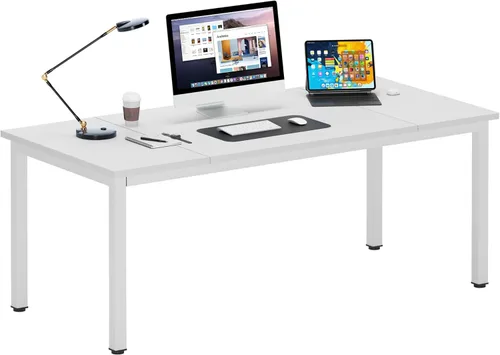 Vista 227 de DlandHome Escritorio pequeño para computadora de 31.5 pulgadas, mesa de escritura para espacios pequeños, mesa de estudio, escritorio para Negro