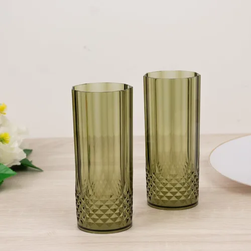 Vista 45 de Efavormart - Juego de 12 copas de champán de plástico color ámbar dorado reutilizables sin tallo para champán, 9 onzas