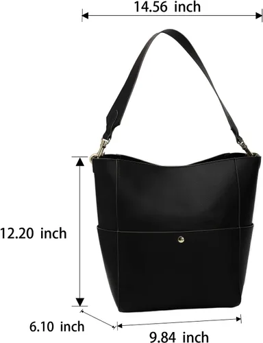 Vista 4 de Bolso de mano, bolsos Hobo para mujer, bolsos cruzados de cuero, bolso negro, bolsa de mensajero, bolsa de hombro para viajes