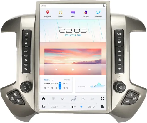 Vista 7 de Qualcomm Android 11 Radio de coche de 14.4 pulgadas para Chevrolet Silverado GMC Sierra 2014-2019 Actualización estéreo Tesla Style Dash 2K IPS