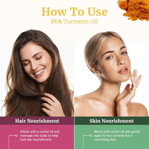 Vista 5 de SVA Aceite esencial de cúrcuma – 4 onzas líquidas – Aceite de cúrcuma 100% natural – para difusor, cuidado del cabello, cara, cuidado de la piel