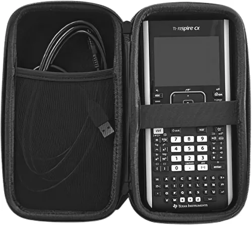 Funda para calculadora gráfica, bolsa de almacenamiento, funda dura para transporte, color negro, Negro todo