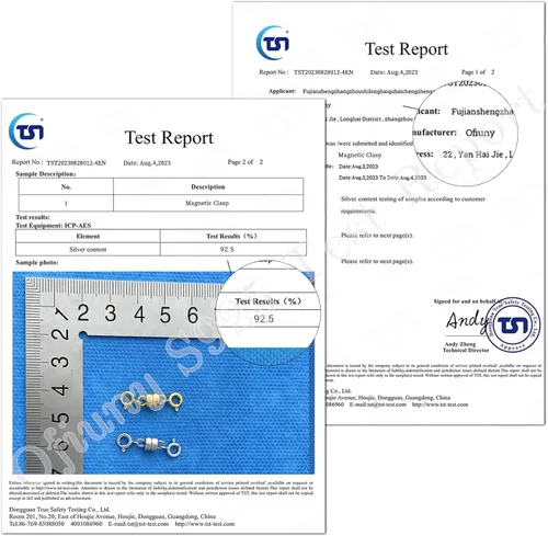 Vista 3 de Cierre magnético para collar S925 con doble anillo de resorte, convertidor de plata de ley, extensor de collar para pulsera y joyería
