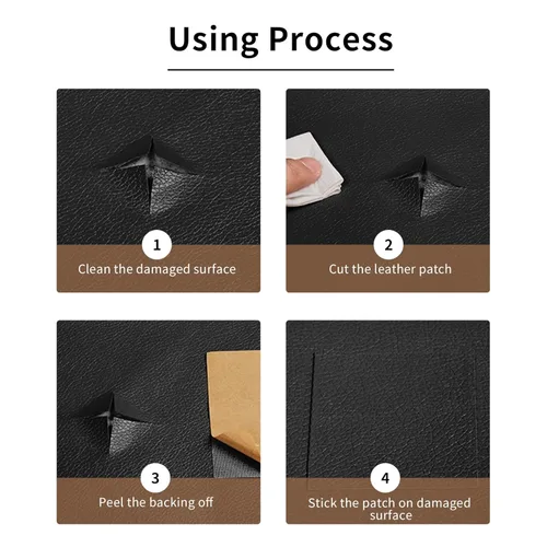 Vista 5 de DOCAS Cinta de reparación de cuero autoadhesiva de 4 x 63 pulgadas, cinta de reparación de cuero cortable para muebles, kit de reparación de vinilo