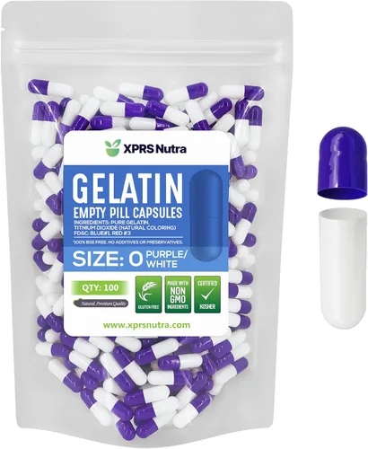 Vista 9 de XPRS Nutra Size 0 Empty Capsules - 100 Count Empty Gelatin Capsules - Pills DIY Capsule Filling - Pure Bovine Pill Gel Caps for Do-It-Yourself