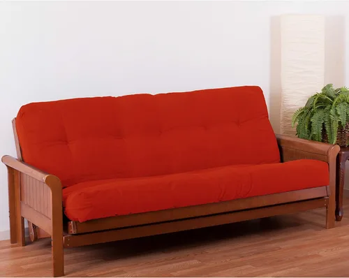 Vista 91 de Blazing Needles Renewal - Colchón futón de sarga de 8 pulgadas, individual, color borgoña