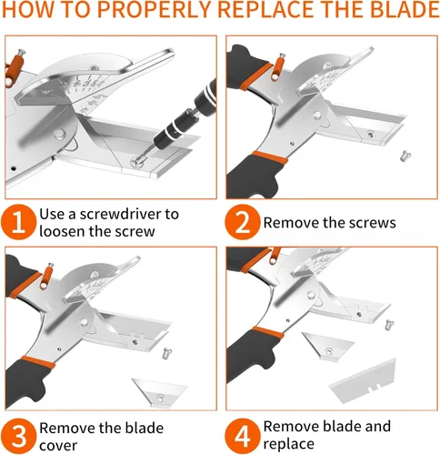 Vista 3 de GARTOL Tijeras de corte de inglete multiángulo - Tijeras troncales multifuncionales para corte angular de molduras y adornos Multipropósito, corte