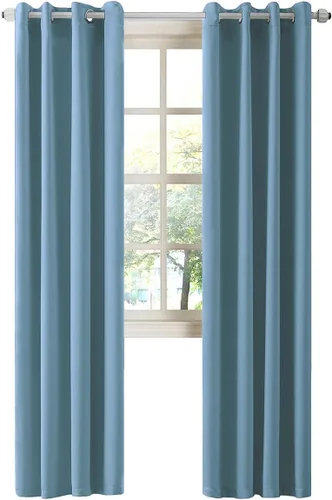 Vista 46 de LA PALMA Cortinas opacas con aislamiento térmico y ojales, para sala de estar, dormitorio, paquete de 2 paneles