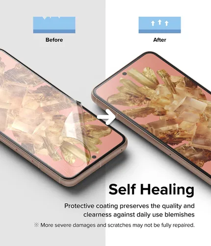 Vista 7 de Ringke Película doble fácil [protección de 4 capas] compatible con protector de pantalla Google Pixel 8, revestimiento de reparación autocurable