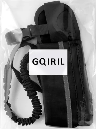 Vista 6 de Correa de perro manos libres, correas para correr en la cintura con bolsa con cremallera, cinturón reflectante ajustable, mango doble, elástico