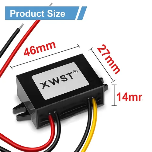 Vista 3 de 12V 24V reductor de voltaje convertidor de 5V 1A 5W, regulador de 5 voltios impermeable DC/DC Buck transformador fuente de alimentación